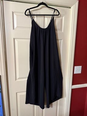 Women's Black Wide-Leg Jumpsuit with Spaghetti Straps